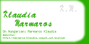 klaudia marmaros business card